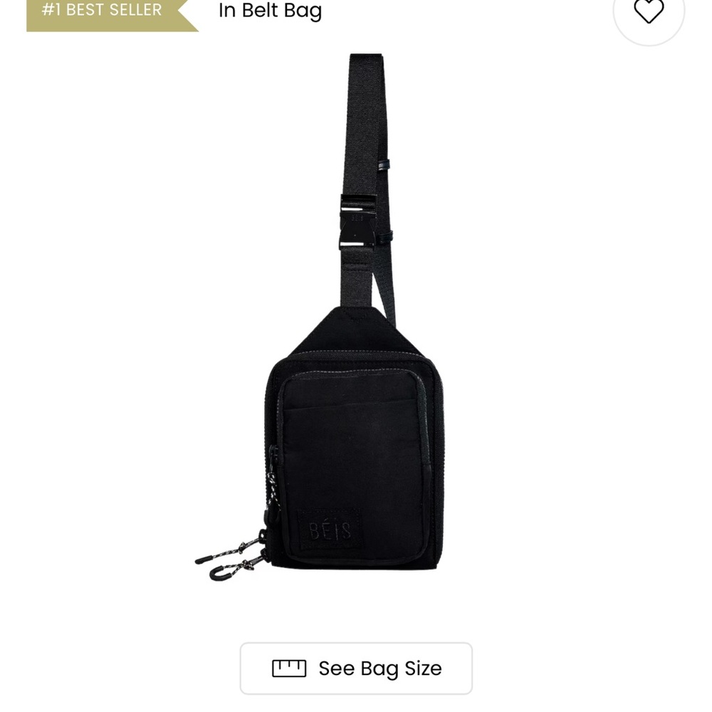 BEIS Black Belt Bag Minimalist Design Adjustable Strap